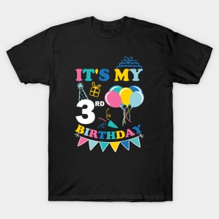 Kids It's My 3rd Birthday Celebrating three years T-Shirt